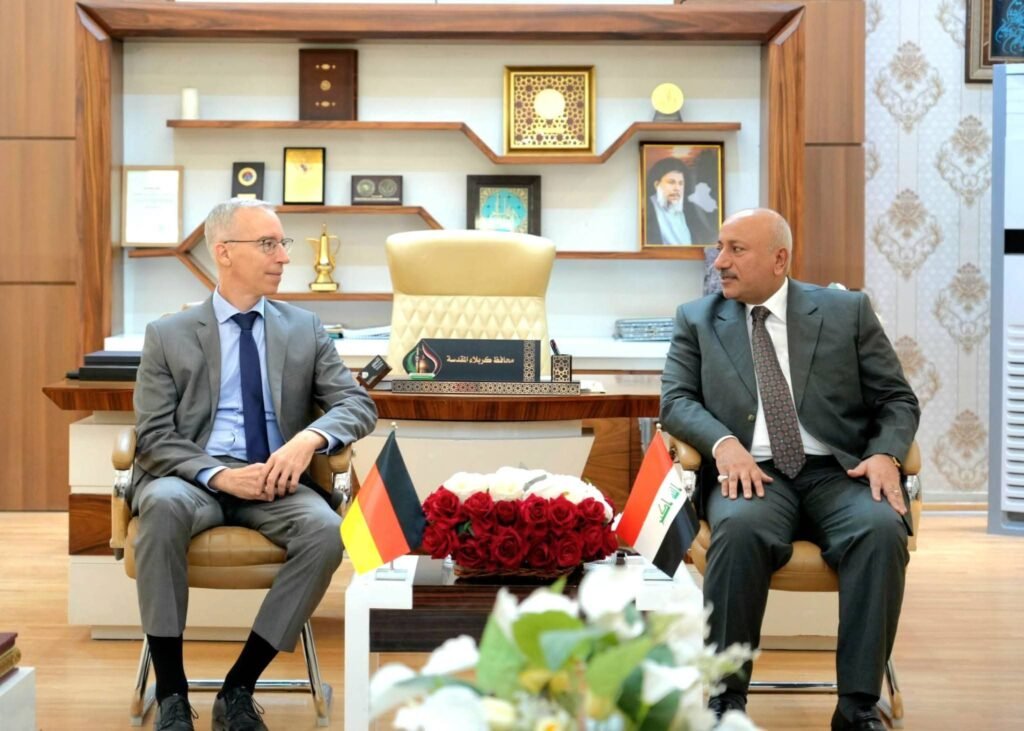 السفير الألماني يشيد بتطور كربلاء.. والخطابي يؤكد جاهزية المحافظة لتوسيع التعاون الدولي